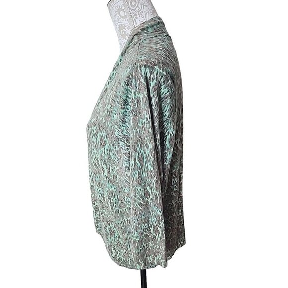 Soft Surroundings Cardigan Open Brown Green Rayon Nylon Women's XL - Picture 5 of 7